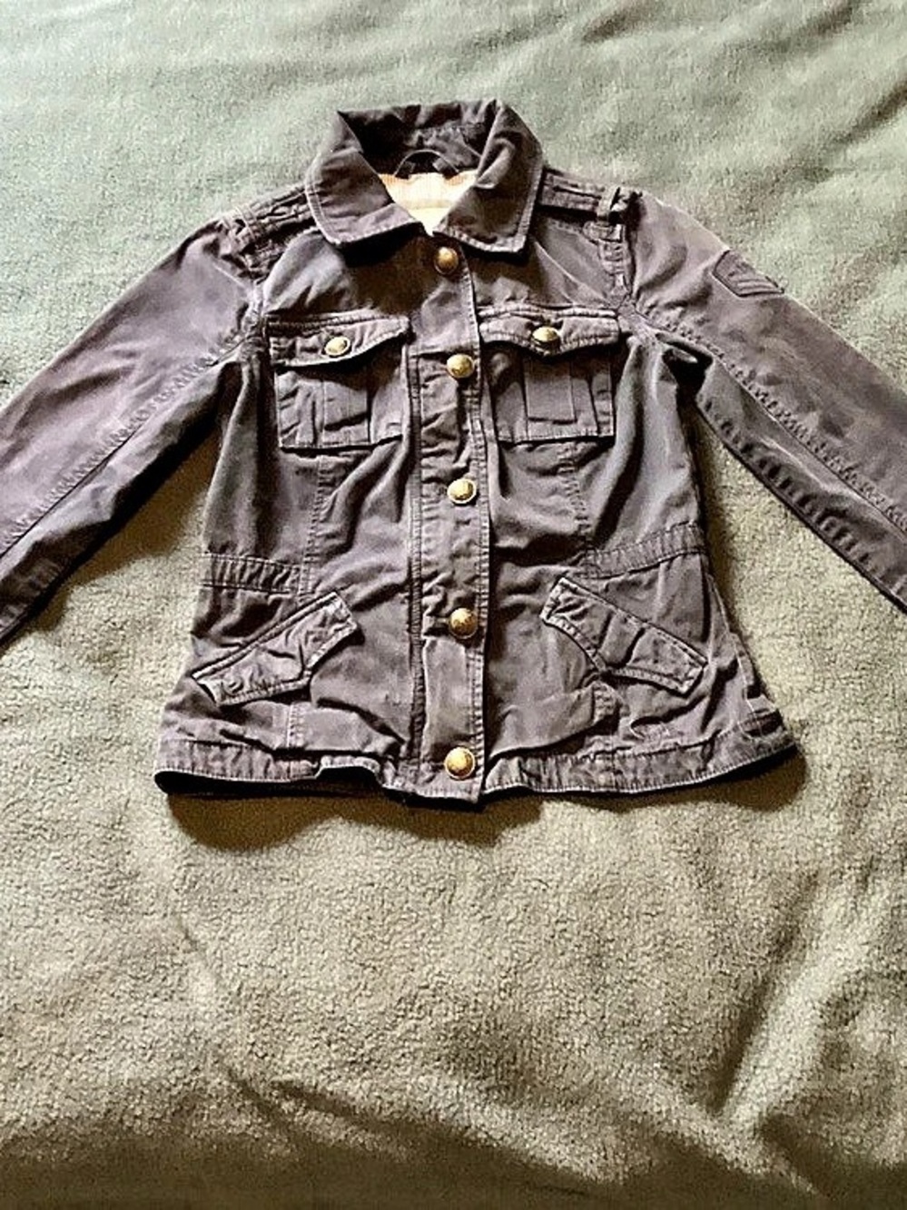 Abercrombie & Fitch Sentinel Military Utility Jacket Black size Small SKU 35